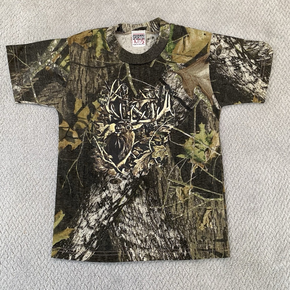 Kids Camo T Shirt Size M Medium Short Sleeve Camouflage Mossy Oak
